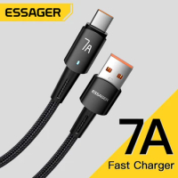 Essager 7A 100W USB Type C Cable 100W Fast Charging Wire For OPPO Oneplus Huawei P40 P30 Samsung Realme USB C Charger Data Cord