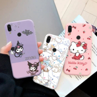 Cartoon Phone Case For Xiaomi Redmi 7 7A Note 7 Pro Girls Cute Anti-drop Cinnamoroll Kuromi Hello Kitty Silicone Back tpu Cover