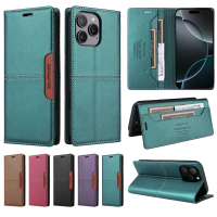New Casing for IPhone 15 14 Plus 13 12 11 Pro XS Max X XR 8 7 6 Plus Black Flip Stand Leather Wallet