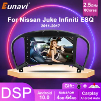 Eunavi 2 Din Android 10 Car Radio Multimedia Player GPS Auto For Nissan Juke 2011 2012 - 2017 2Din Head unit Video Stereo no DVD