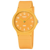 【CASIO 卡西歐】簡約百搭 數字時標 日本機芯 橡膠手錶 黃色 33mm(MQ-24B-9B)