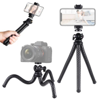 Tabletop Octopus Tripod Stand Phone Tripod Flexible Camera Tripod with Holder for Smartphone Camera Vlog Selfie Live Streaming
