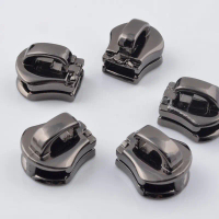 10pcs 5 # Metal Zipper Head tarik Slider Zip Lock Bag Baggage Gardment Diy Repair Kit aksesori perka
