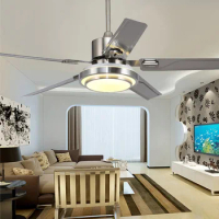 5 Blades Indoor Ceiling Fan light with remote control Brushed Nickel Ceiling Fan 42 48 52 inch