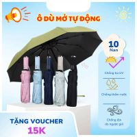 Ô dù gấp gọn tự động, ô dù che mưa che nắng 10 nan và 12 Nan Kép thép hợp kim siêu bền,NT: