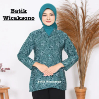 Batik Wicaksono Baju Seragam Batik PKK Terbaru Hijau Tosca Lapis Furing Halus Putik 5