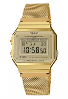 CASIO Casio Digital Jam Tangan Wanita Strap Rantai Pasir Gold A700WMG-9A Original