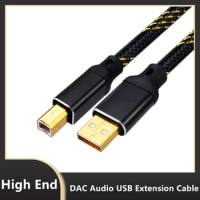 HiFi USB Cable 4N OFC DAC Audio Decoder Sound Card Type A B 2.0 Data Cable For HP Canon Epson Printer Cord USB Extension Wire