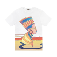 เสื้อยืด พิมพ์ลาย อียิปต์ เนเฟอติติ หันข้าง รุ่น SIDER5501 สีขาว