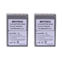 Batmax 2Pc 2000mAh 7.4V PS-BLS5 PS BLS5 PSBLS5 Li-ion Battery for Olympus OM-D E-M10 PEN E-PL2 E-PL5 E-PL6 E-PL7 E-PM2 Stylus