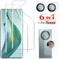 6in1 pelicula,Hydrogel Film For Honor Magic5 Lite Screen Protector Honor x8 5G Protective Film Honor Magic 4 Pro Soft Glass Magic 5 Pro Phone Back Film + Camera Protection For Huawei Honor Magic5 Ultimate Hidrogel