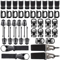 44 kits Molle Accessory Attachment For Backpack Vest D-Ring Grimlock Clip Web Dominator Strings Bottle Holder Blet Loop Keychain