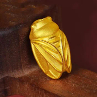 Pure 24K Yellow Gold Bracelet Women 999 Gold Cicada Bracelet