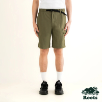 【Roots】Roots 男裝- OUTDOORS修身平織工裝短褲(橄欖綠)
