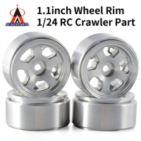 AUSTARHOBBY 4PCS Micro Wheel 1.1inch CNC Metal Beadlock Rims forRC Crawler Car 1/18 TRX4M 1/24 Axial SCX24 90081 RGT