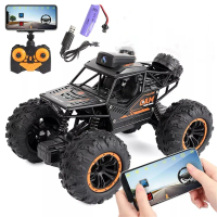 2.4G Remote Control Car with Camera Monsters Truck 4WD Off-Road RC Car Toys for Kids Boys 7 Years Ol