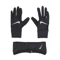 Nike 手套 Essential Running 女款 黑 白 保暖 可觸控 慢跑 跑步 帽子 慢跑組合 N1000598-082
