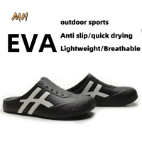 High quality men's sandals with Japanese and Korean trends, lightweight EVA flat bottomed Boken toe 