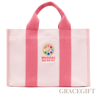 【Grace Gift】小魔女DoReMi聯名-見習生轉換器手提帆布包 粉