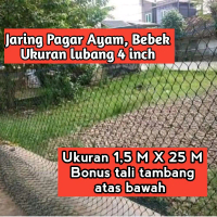 Jaring Pagar Ternak ukuran 1,5 M X 25 M bonus tali tambang atas bawah