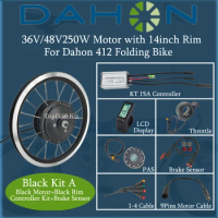 High Speed Motor Suitable for Dahon 412 Folding Bike 74mm Motor TBK-74AD 36V/48V250W Front Hub Motor 20holes+14inch 412wheel Rim