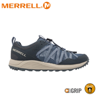【MERRELL 美國 男 WILDWOOD AEROSPORT 速乾透氣健走鞋《藍》】ML068085/運動鞋/戶外鞋