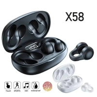 Fon Kepala Pengaliran Tulang Tanpa Wayar, TWS X58, Fon Telinga Bluetooth, Kalis Air, Fon Telinga Suk