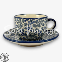 【SOLO 波蘭陶】Manufaktura 波蘭陶 200ML 咖啡杯盤組 一抹藍彩系列
