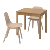 EKEDALEN/ODGER 一桌二椅, 橡木/白色 米色