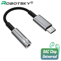 3.5mm Jack DAC to USB Type C Chip Headphone Adapter USB C to 3.5 Aux Cable for PC Macbook Pro Samsung Galaxy Xiaomi Converter