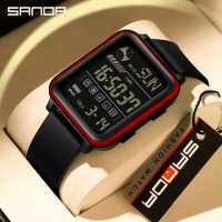 SANDA Digital Watch Men Military Army Sport Wristwatch Top Brand Luxury LED Stopwatch Waterproof Male Electronic Clock Gift 6159