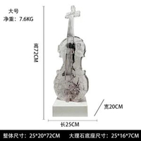 高階感透明小提琴藝術擺件雕塑客廳玄關辦公室現代樂器裝飾品擺設