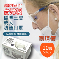 【和高】台灣製 成人平面多色醫用口罩10盒-50入/盒