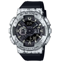 CASIO卡西歐 G-SHOCK 油漬搖滾 頹廢風格潮流 多功能電子腕錶 黑 GM-110GC-1A_48.8mm