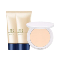【media 媚點】快速底妝組-BB霜2入+蜜粉餅蕊芯1入(蜜粉餅外盒需另外購入)
