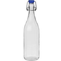 【EXCELSA】直紋扣式密封玻璃水瓶 藍1000ml(水壺)