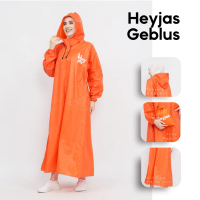Jas Hujan Gamis Wanita Syari Geblus Orange by heyjas