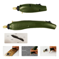 微型玉石雕刻字筆鉆孔打磨機無極變速文玩電動綠色小電磨