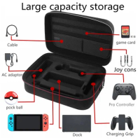 Portable Carrying Case Compatible with Switch Pro, Controller Charging Cable Protective Storage Bag Small Item Container