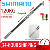 SHIMANO Joran Pancing Telescopic Rod Spinning FRP Carbon Hard Hitam 2.1m-4.5m 188g-355g 12-25lb 30kg