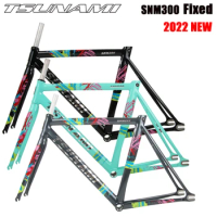 TSUNAMI SNM300 Fixed Gear Ultralight Bicycle Frame Kit 52 cm 54 cm Aluminum Alloy Racing Track Bicycle Frame Front Fork