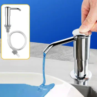 Stainless Steel Soap Dispenser Extension Tube Kit Kitchen Sink Liquid Soap Dispenser Bathroom Lotion Detergent Hand Press Pumps