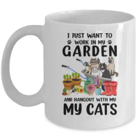 I Just Want To Work in My Garden Coffee Mug Text Ceramic Cups Creative Cup Cute Mugs Gifts Women Men Nordic Cups Tea Cup