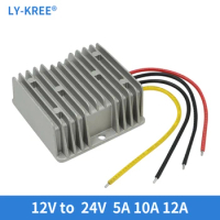 LY-KREE 12V to 24V 5A 10A 12A Step-up DC DC Converter 12 Volt to 24 Volt 120W 240W Boost Voltage Regulator Car inverter
