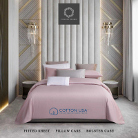( Fitted Sheet Set ) Canopy Cotton USA™ Elegant Hotel Style (Inc Fitted bedsheet, Pillow case, Bolst
