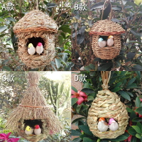 純手工草編鳥窩鳥巢鳥籠 小鳥用品 戶外花園園林別墅工程裝飾