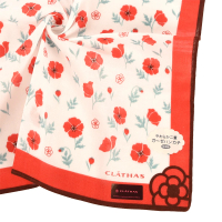 【CLATHAS】山茶花與小碎花純綿帕巾(紅色)