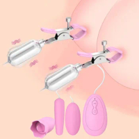 Vibrator 10 Frequency Nipple Vibrator Breast Clip Vibrating Egg G-Spot Vibrator Tongue Licking Pussy Sex Toys For Women