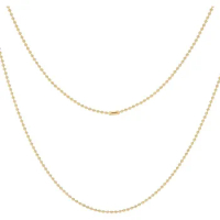 1pc 304 Stainless Steel Ball Chain Necklace Golden 29.5 inch(75cm) 2.3mm