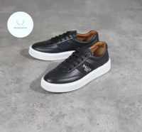 Bally Cordy Lamb Skin White Sneaker in Black 44